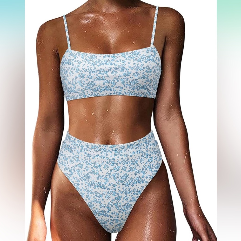 Floral Blue Bikini Set